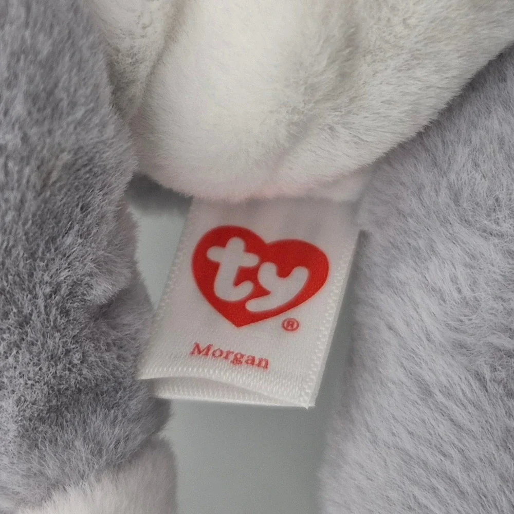 Ty Beanie Bellies Morgan the Grey Cat‎ Plush Stuffed Animal Glitter Eyes 6 Inch